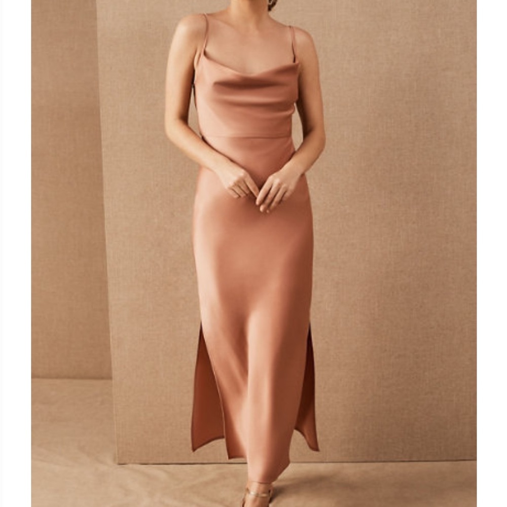 BHLDN Cali Satin Charmeuse Midi Dress
